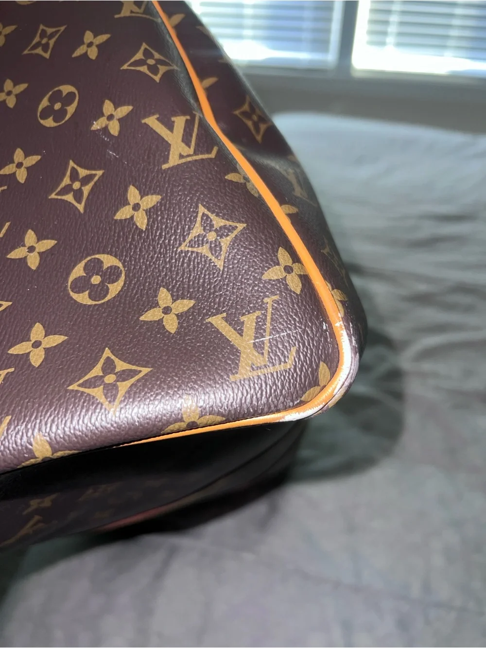 Louis Vuitton Brown Monogram Duffel with Tan Leather Trim